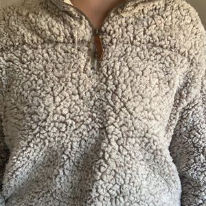 Adorable fuzzy grey sweater